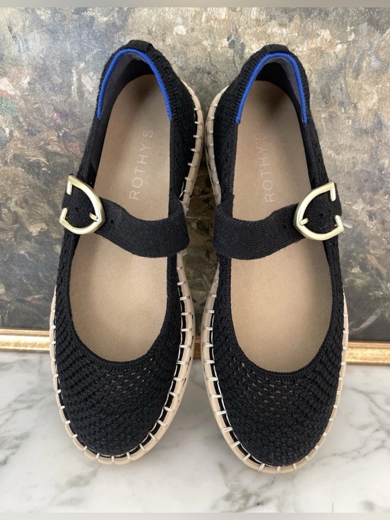 Rothy's Shoes - Rothy’s Espadrille Mary Jane Flats Ballet Size 6 Hemp Black